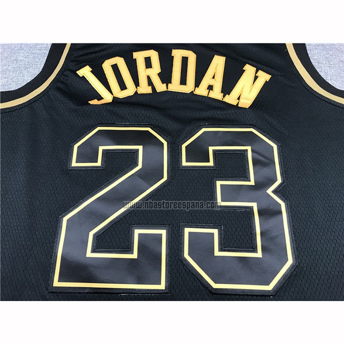Camiseta Golden Edition Chicago Bulls Michael Jordan NO 23 Negro